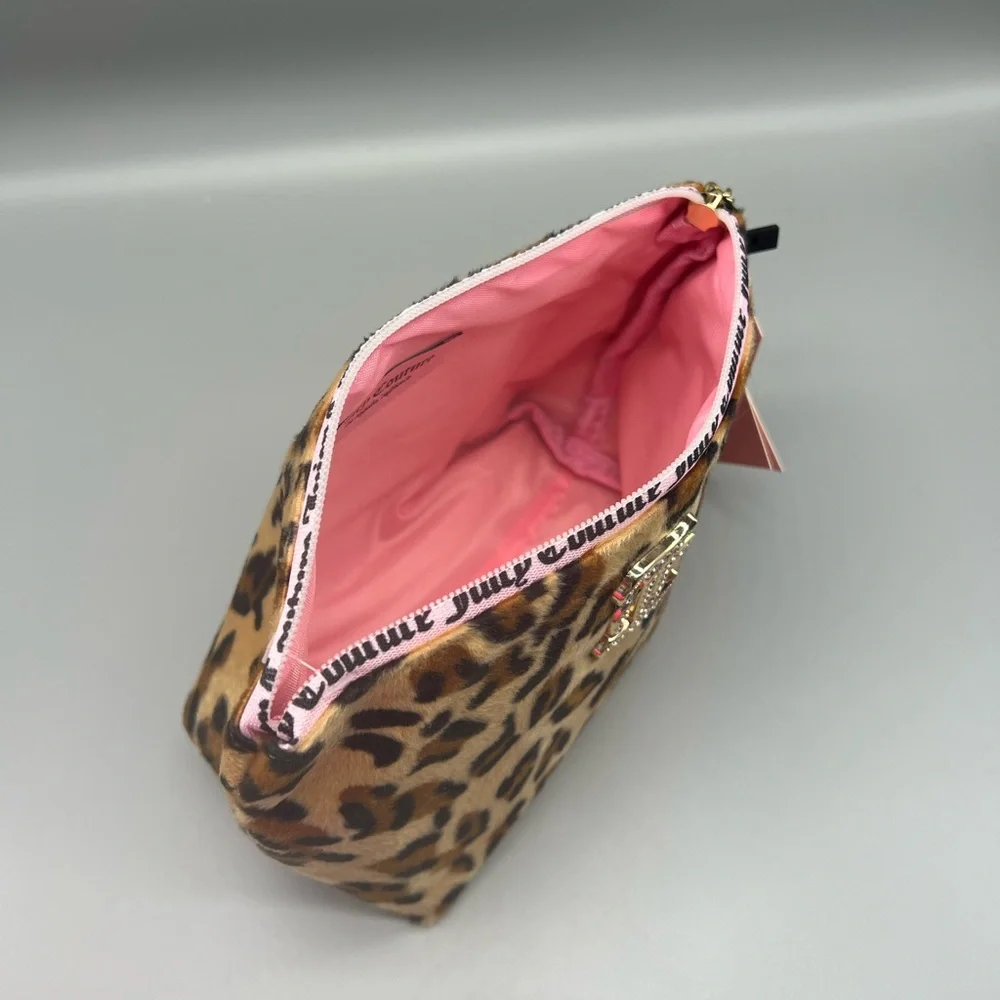 Juicy couture leopard print cosmetics bag